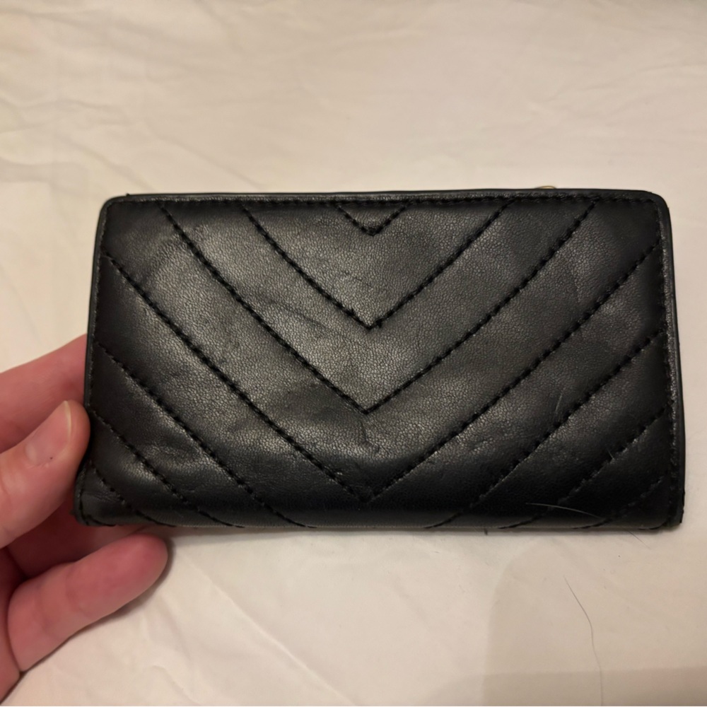 Leather Black Quilted Wallet - Picture 4 of 6